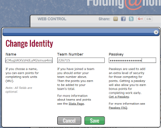 screenshot dell'identità di configurazione web